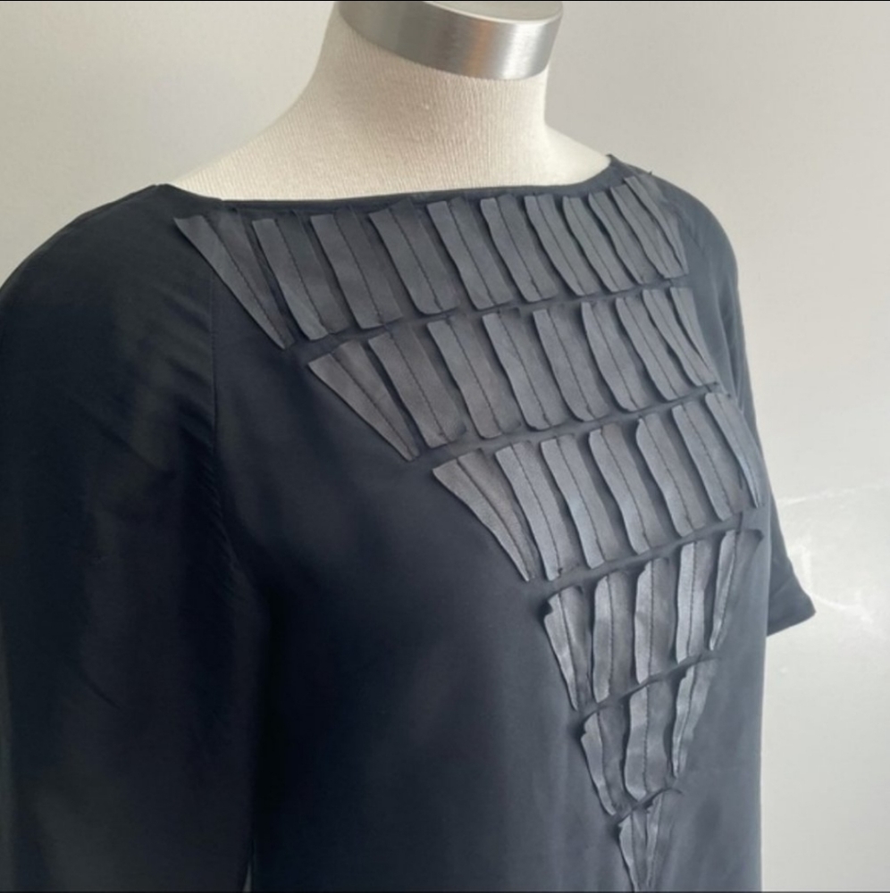 Mackage Collection Tunic Silk Leather Top Blouse